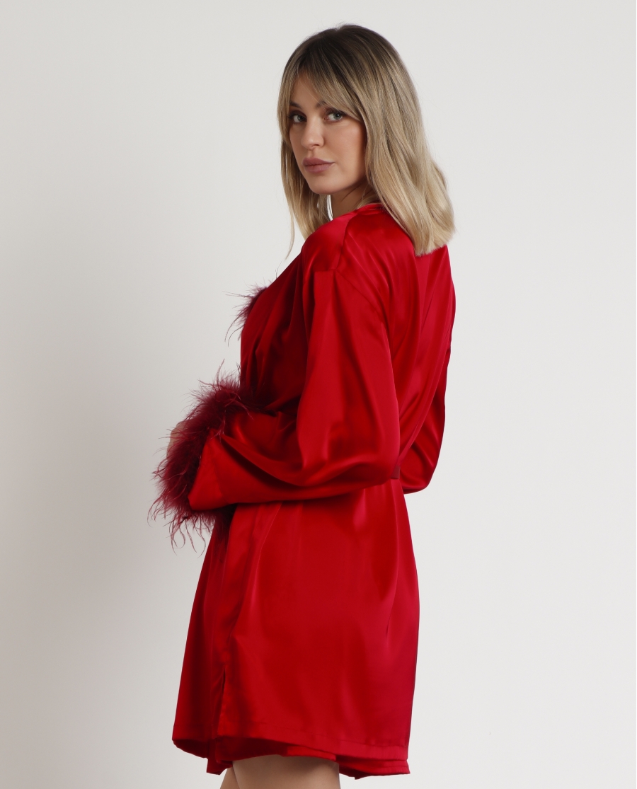 ADMAS CLASSIC  Bata Manga Larga Marabu Luxe Christmas para Mujer ROJO ADMAS CLASSIC  Bata Manga Larga Marabu Luxe Christmas para Mujer ROJO