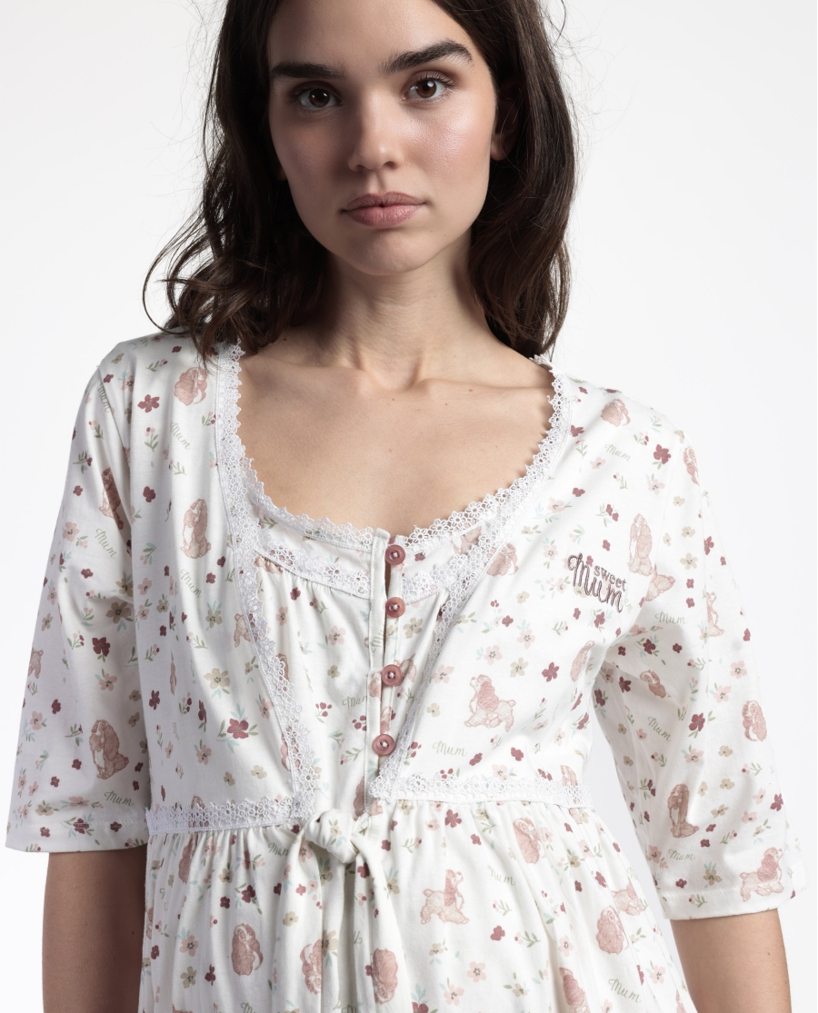 DISNEY Bata Manga Francesa Lady Mum para Mujer CRUDO