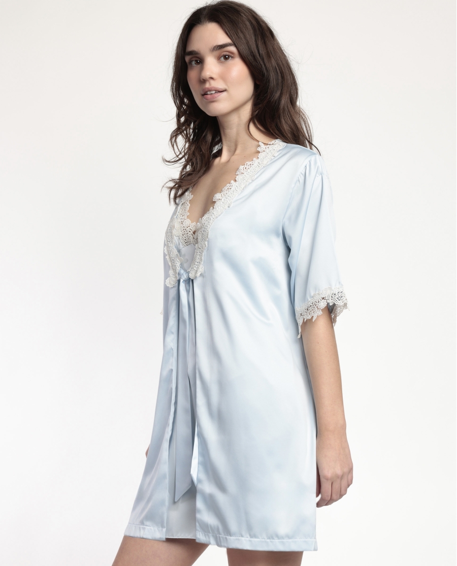 ADMAS CLASSIC Bata Manga Corta Guipur para Mujer CIELO ADMAS CLASSIC Bata Manga Corta Guipur para Mujer CIELO