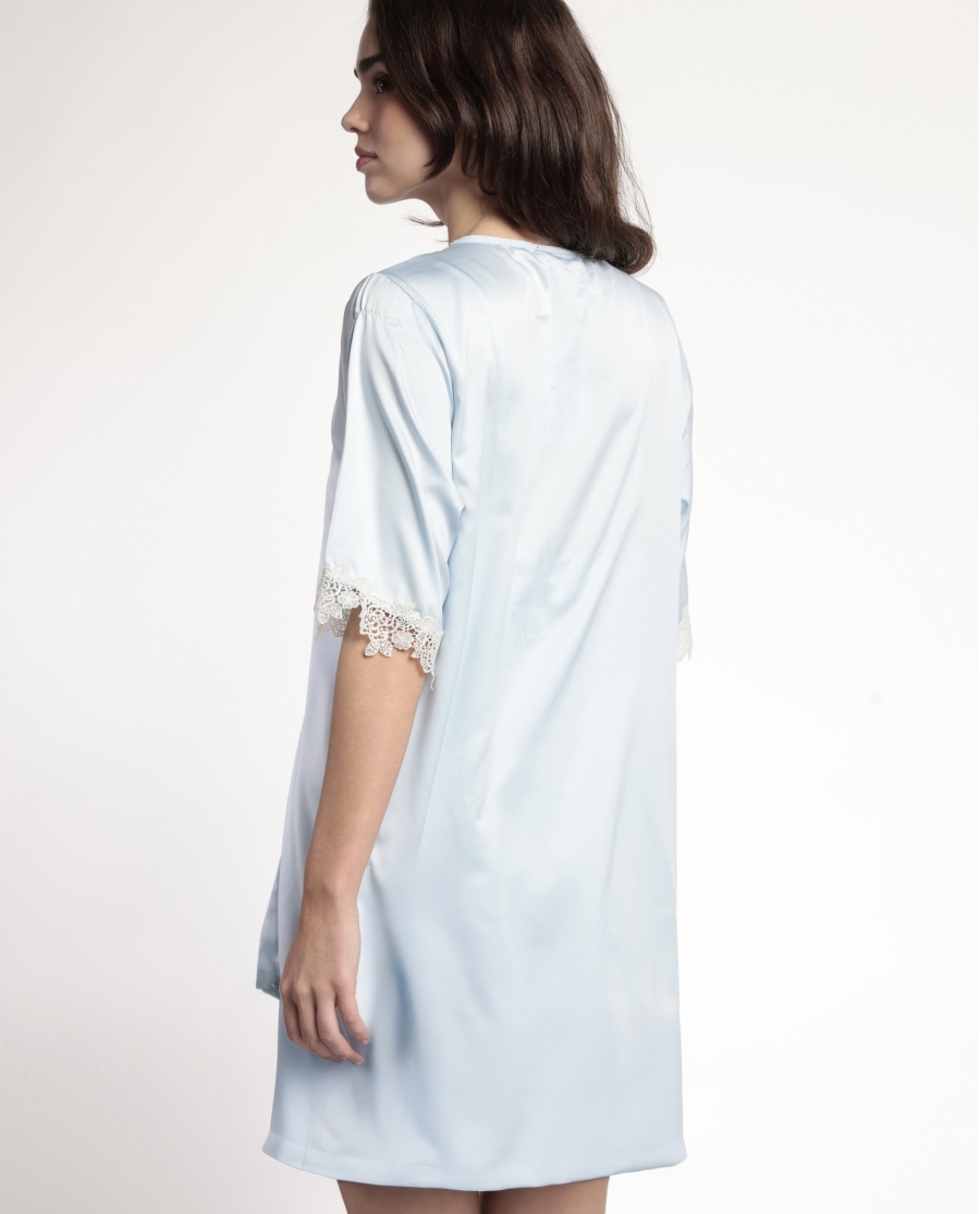 ADMAS CLASSIC Bata Manga Corta Guipur para Mujer CIELO ADMAS CLASSIC Bata Manga Corta Guipur para Mujer CIELO