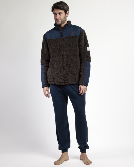 NEW PLAN Chaqueta Manga Larga Calentita Amber para Hombre MARRON