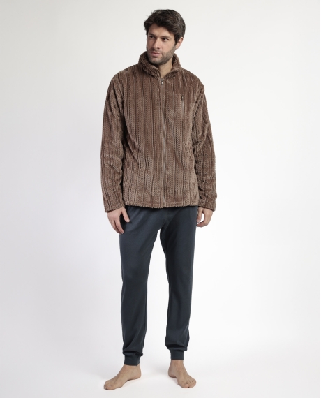 ADMAS CLASSIC Bata Manga Larga Calentita Cinnamon para Hombre CAMEL