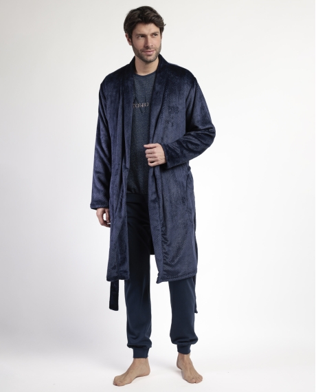 ANTONIO MIRO Bata Manga Larga Calentita Spiga para Hombre MARINO