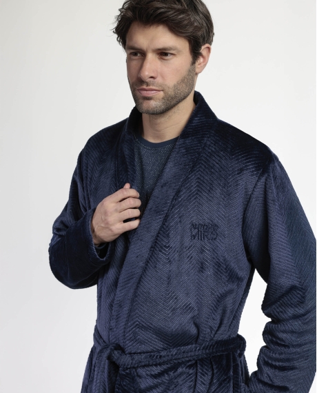 ANTONIO MIRO Bata Manga Larga Calentita Spiga para Hombre MARINO 2