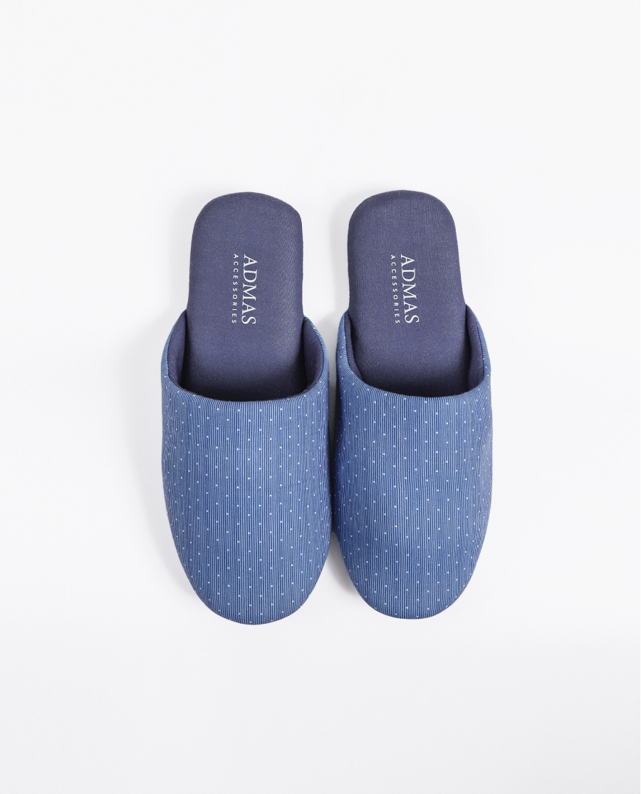 ADMAS Zapatillas De Estar Por Casa Stripes & Dots para Hombre AZUL ADMAS Zapatillas De Estar Por Casa Stripes & Dots para Hombre AZUL