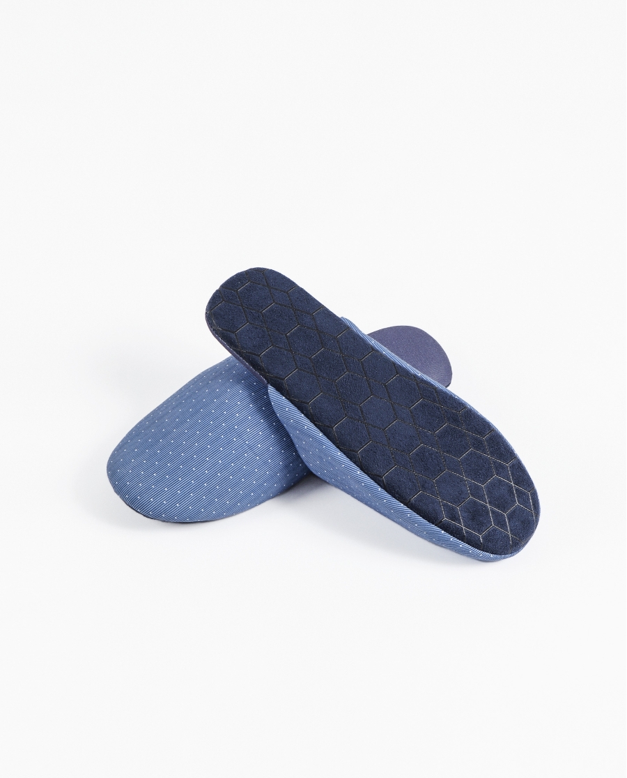 ADMAS Zapatillas De Estar Por Casa Stripes & Dots para Hombre AZUL ADMAS Zapatillas De Estar Por Casa Stripes & Dots para Hombre AZUL