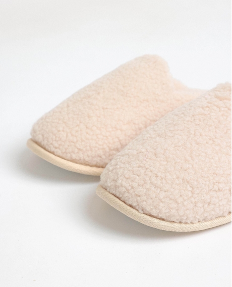 ADMAS Zapatillas De Estar Por Casa Borreguito para Mujer BEIGE 2