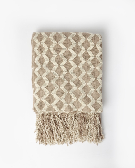 ADMAS Manta Punto Zig Zag Cozy Waves BEIGE