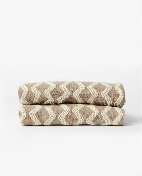ADMAS Manta Punto Zig Zag Cozy Waves BEIGE 2