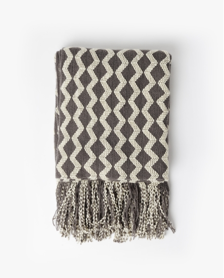 ADMAS Manta Punto Zig Zag Cozy Waves GRIS