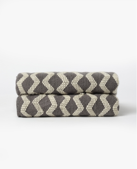ADMAS Manta Punto Zig Zag Cozy Waves GRIS 2
