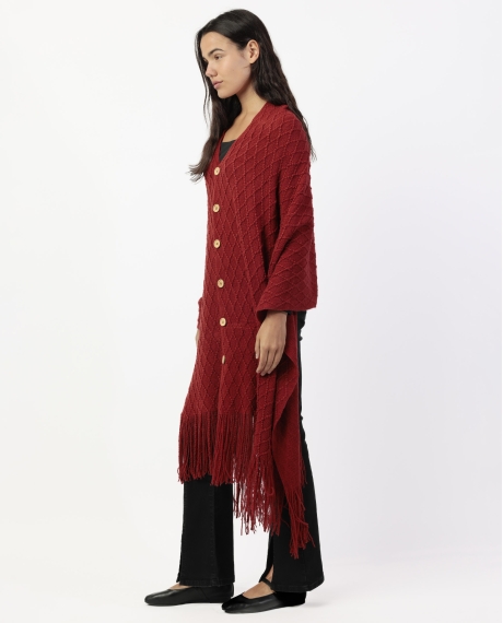 ADMAS Poncho de Punto Abierto Botones Knitted Elegance para Mujer CALDERA 2