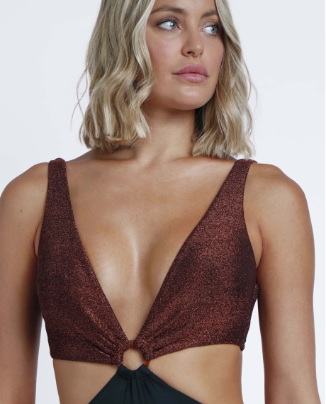 ADMAS Trikini Asimétrico Night Summer para Mujer COBRE 2