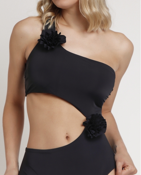 ADMAS Bañador Asimétrico Beach Style para Mujer NEGRO 2