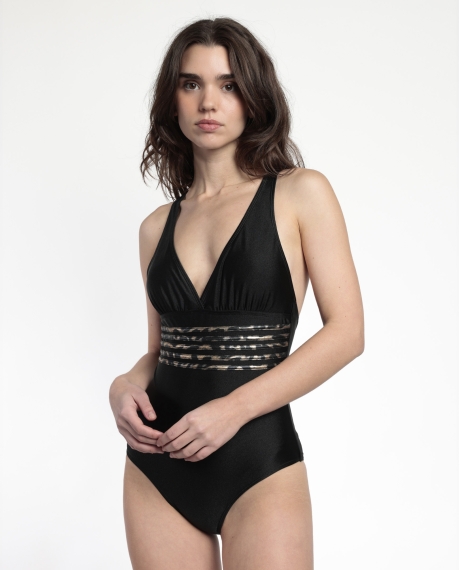 ADMAS Bañador Halter Bright Skin para Mujer NEGRO