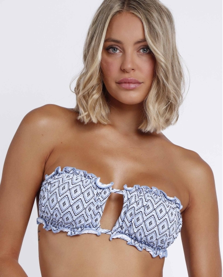 ADMAS Bikini Bandeau Cortinilla Greek para Mujer AZUL 2