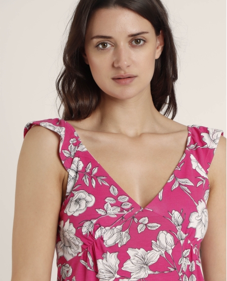 ADMAS Vestido Sin Mangas Beach Flowers para Mujer FUCSIA 2