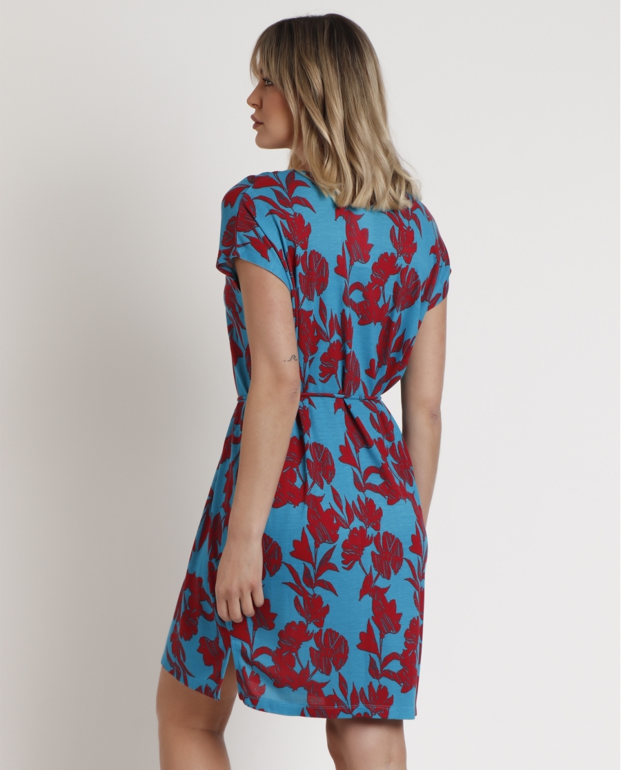 ADMAS Vestido Manga Corta Waves para Mujer TURQUESA