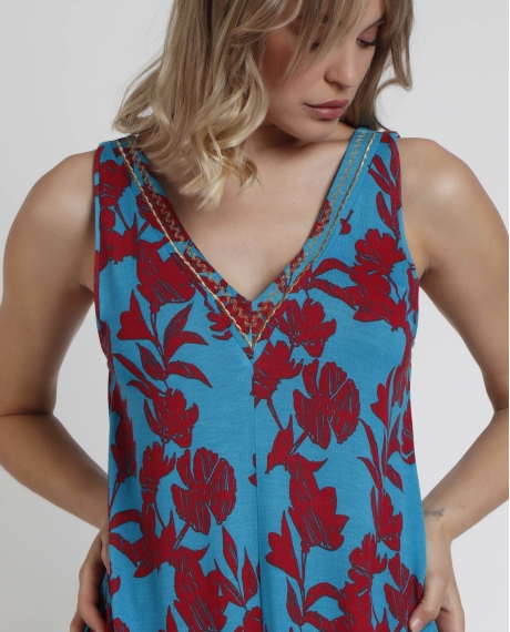 ADMAS Vestido Sin Mangas Waves para Mujer TURQUESA 2