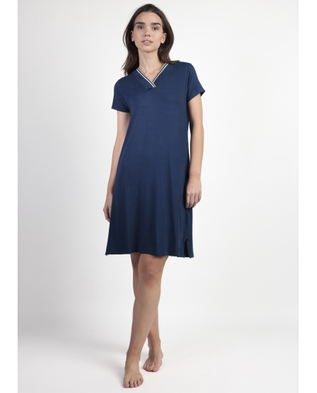 ADMAS Vestido Manga Corta Sport Luxe para Mujer MARINO