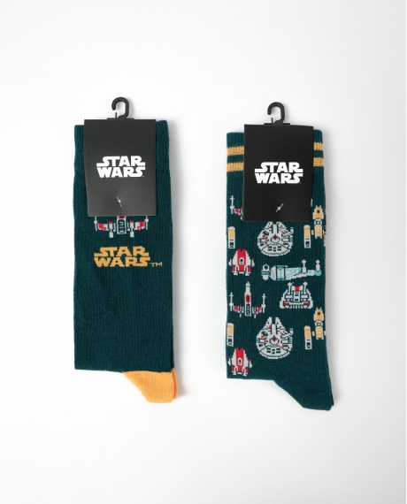 STAR WARS Calcetín de Caña Normal Spaceship para Hombre, (Caja de 6 pares) SURTIDO 2