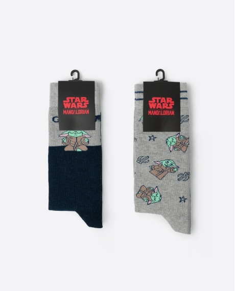 STAR WARS MANDALORIAN Calcetín de Caña Normal Grogu Cute para Hombre, (Caja de 6 pares) SURTIDO 2