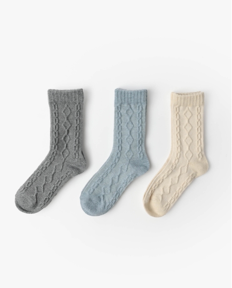 ADMAS Calcetín de Caña Normal Textura para Mujer, (Caja de 6 pares) SURTIDO