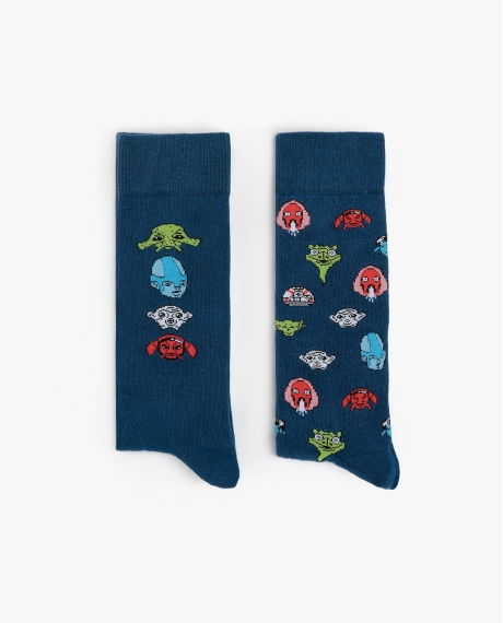 STAR WARS Calcetín Mediano Alien Species para Hombre, (Caja de 6 unidades) SURTIDO 2