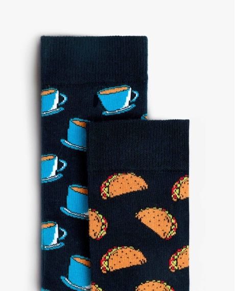 DIVER Calcetín Mediano Diver Taco and Coffee para Hombre, (Caja de 6 pares) SURTIDO 2