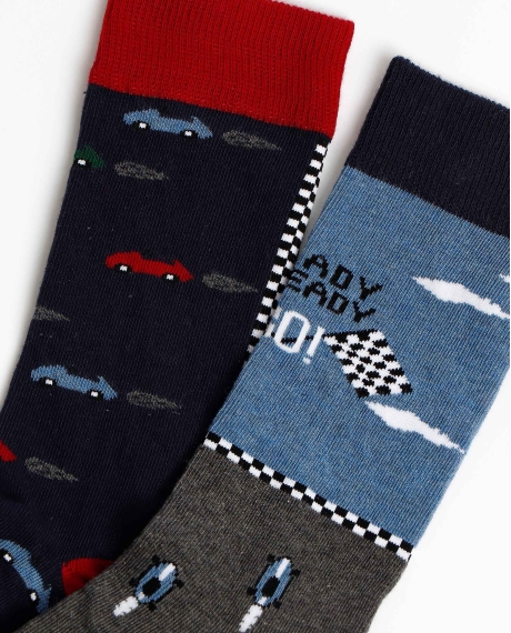 ADMAS Calcetín Mediano Vintage Cars para Hombre, (Caja de 6 pares) SURTIDO 2