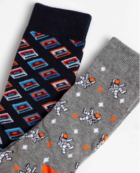 DIVER Calcetín Mediano Planet Cassete para Hombre, (Caja de 6 unidades) SURTIDO 2