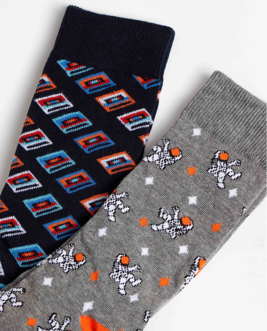 DIVER Calcetín Mediano Planet Cassete para Hombre, (Caja de 6 unidades) SURTIDO