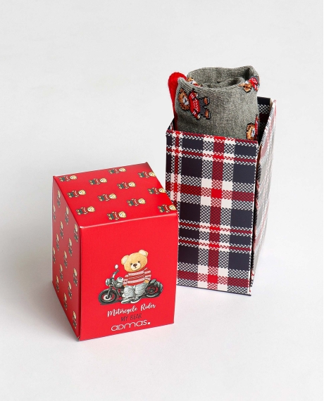 ADMAS Calcetín Mediano My Bear para Hombre, (Caja de 12 unidades) PACK-COLOR 2