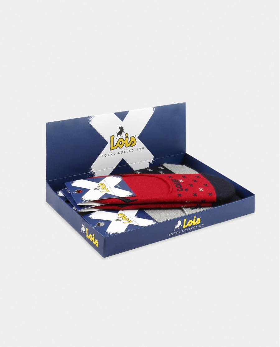 LOIS Calcetín Invisible Lois Excess para Hombre, (Caja de 6 unidades) SURTIDO