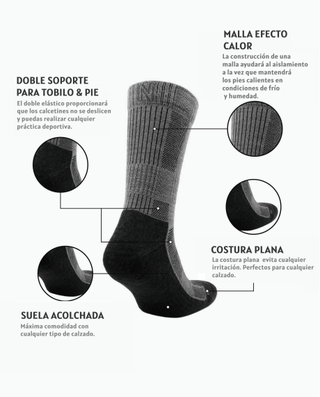 NORFOLK Calcetines montaña - outdoor Leonardo ( 2 pares ) GREY 2