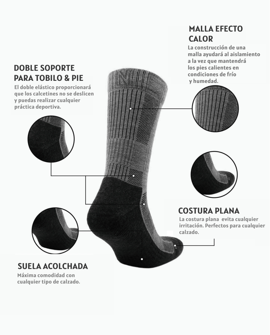 NORFOLK Calcetines montaña - outdoor Leonardo ( 2 pares ) GREY