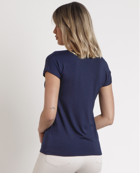 ADMAS Camiseta Manga Corta Rayas para Mujer MARINO 2