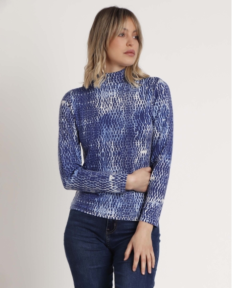 ADMAS Camiseta Manga Larga Blue Skin para Mujer AZUL