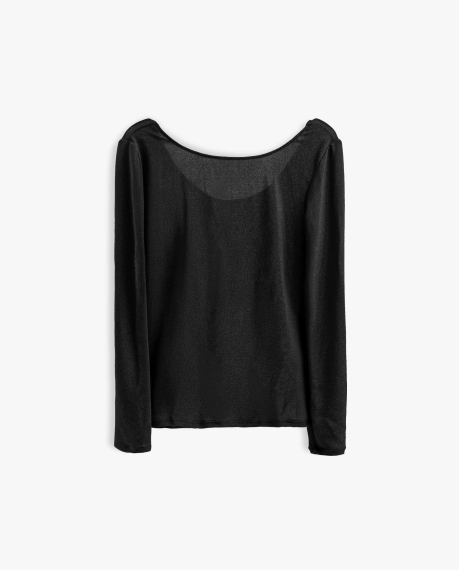 ADMAS Camiseta Manga Larga Brillos para Mujer NEGRO 2