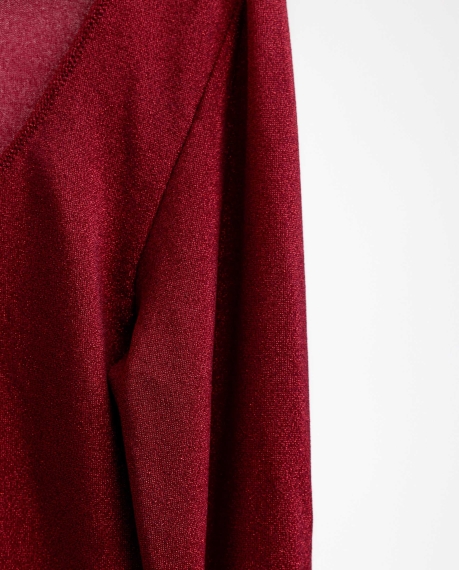 ADMAS Camiseta Manga Larga Brillos para Mujer ROJO 2