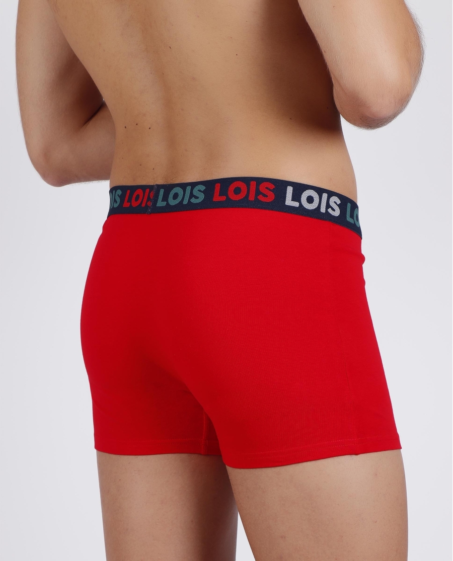 LOIS Calzoncillo/Bóxer Caja Metal Regalo Christmas para Hombre, (Caja 12 unidades) ROJO