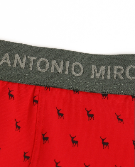 ANTONIO MIRO Calzoncillo/Bóxer Ciervos Bote Metal Regalo para Hombre ROJO 2