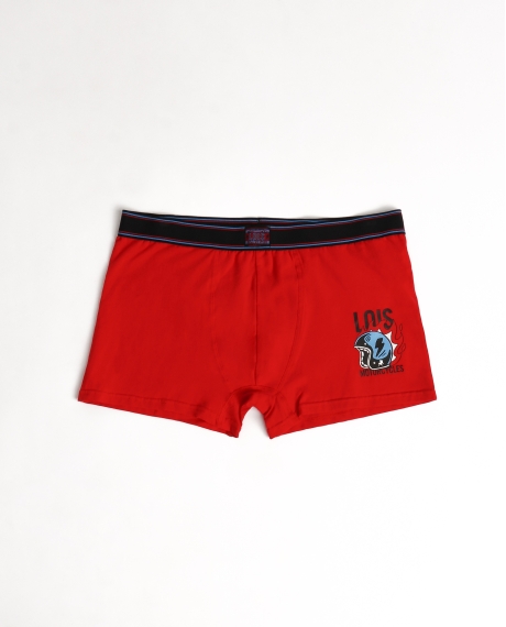 LOIS Calzoncillo/Bóxer Casco Caja Metal Regalo para Hombre, (Caja 12 unidades) ROJO