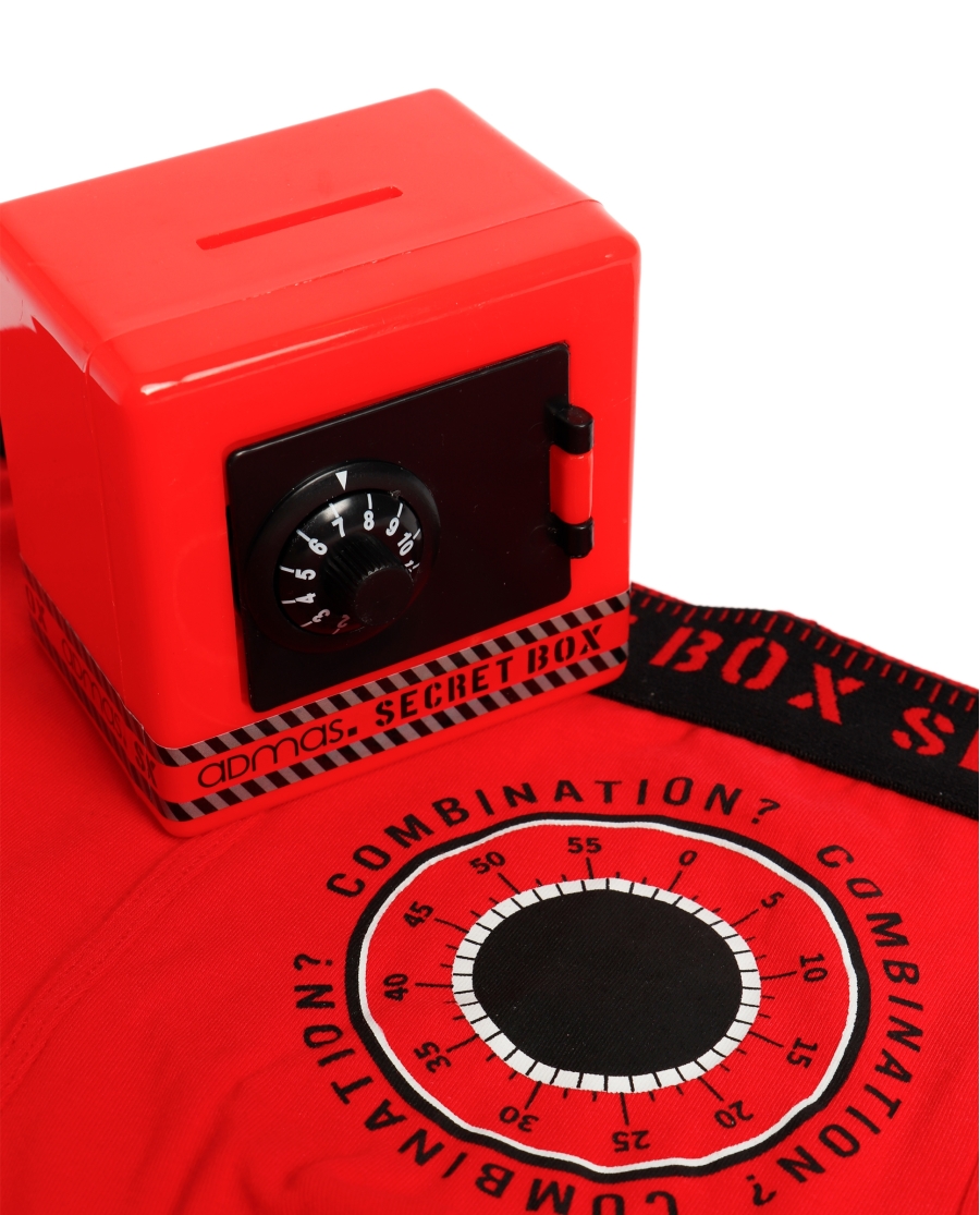 ADMAS Calzoncillo/Boxer Secret Box Caja Regalo para Hombre ROJO