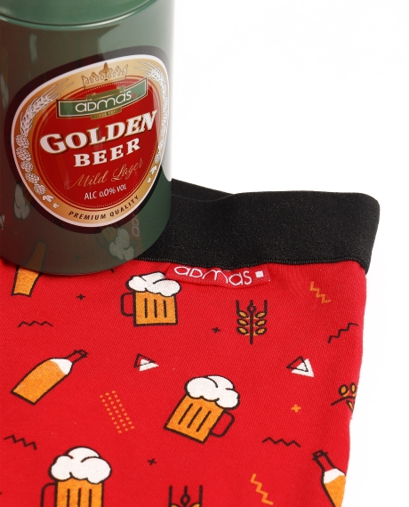ADMAS Calzoncillo/Boxer Cerveza Bote Metal Regalo para Hombre, (Caja 12 unidades) ROJO 2