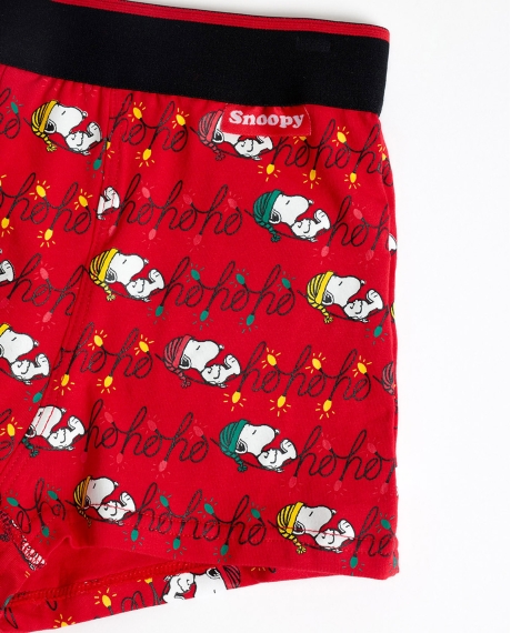PEANUTS Calzoncillo/Boxer Ho Ho Ho para Niño, (Caja 12 unidades) ROJO 2