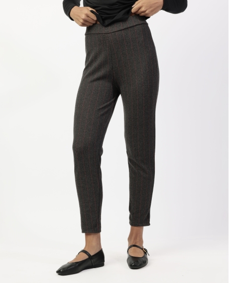 ADMAS Pantalón Elástico Largo Diplomático Rayas para Mujer GRIS JASPE 2