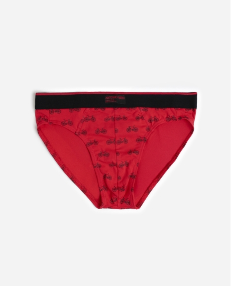 ANTONIO MIRO Calzoncillo/Slip Bike World Caja Metal Regalo para Hombre, (Caja 12 unidades) ROJO