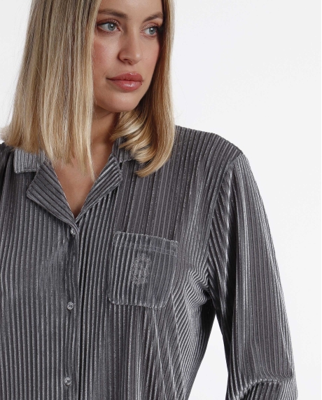 ADMAS CLASSIC Camisola Manga Larga Elegant Stripes para Mujer GRIS 2