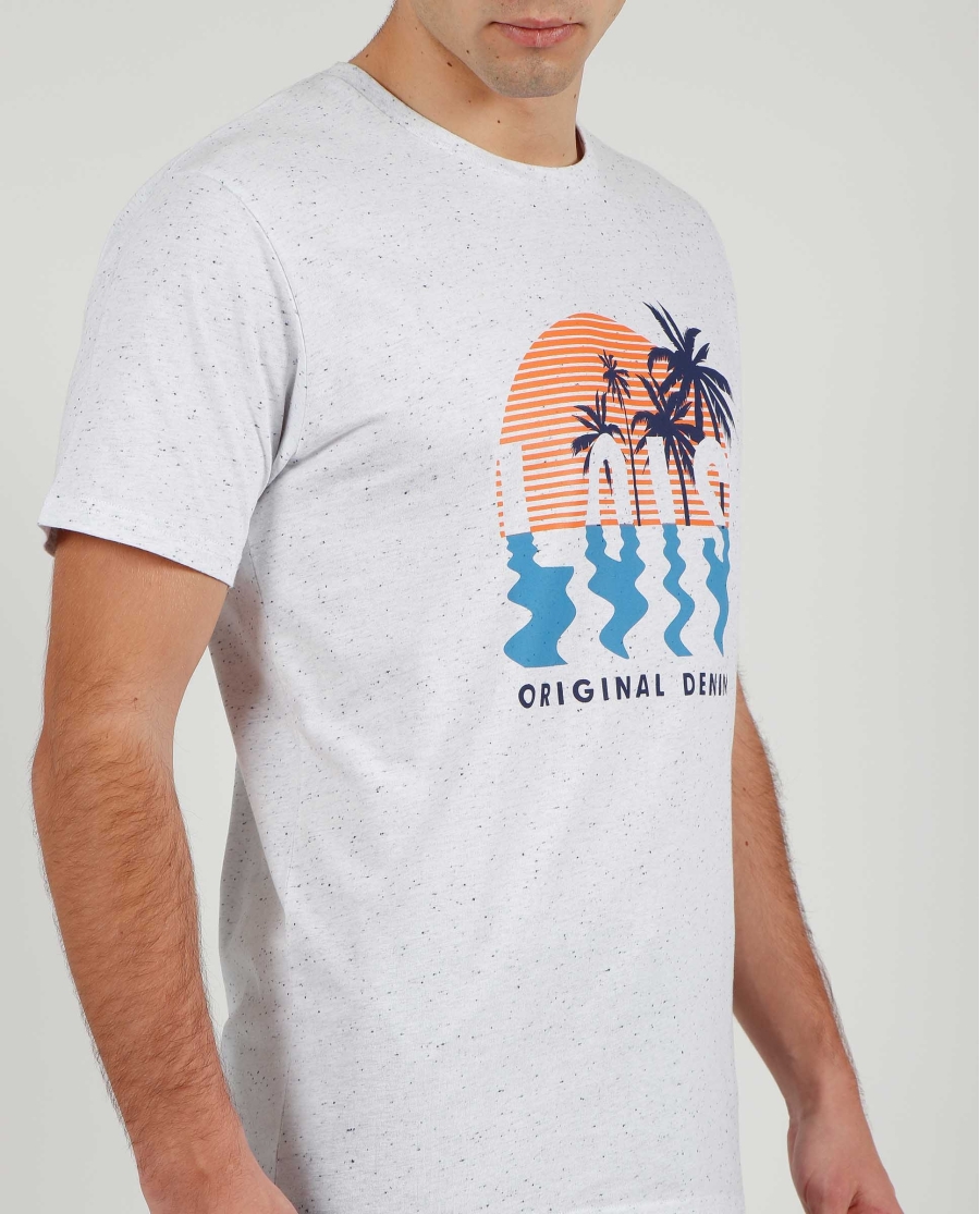 LOIS Camiseta Manga Corta Beach para Hombre BLANCO